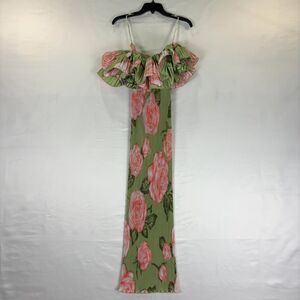 L’Idee Strapless Floral Ruffle Dress